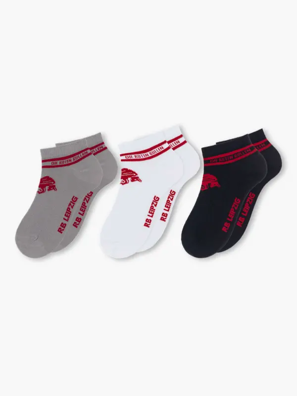 RB Leipzig FC Shop – RBL Bull Sneaker Socken, 3er-Set Kollektion für wahre Fans