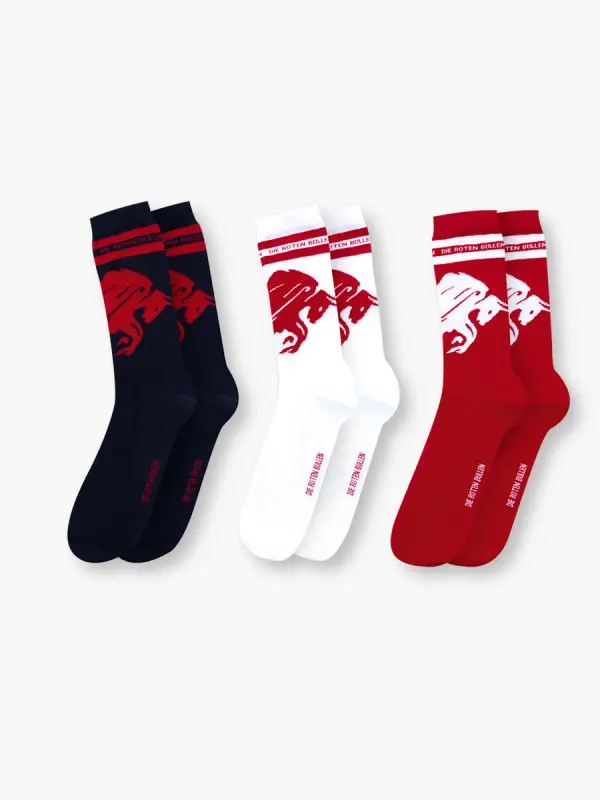 RB Leipzig FC Shop – RBL Bull Socks 3er-Set Kollektion für wahre Fans