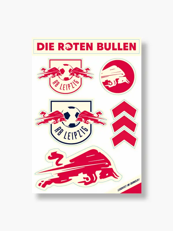 RB Leipzig FC Shop – RBL Leucht-im-Dunkeln-Aufkleber-Set Kollektion für wahre Fans